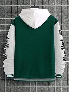 เสื้อแจ็คเก็ตเลตเตอร์แมนผู้ชายสำหรับฤดูหนาว ให้ความอบอุ่น สวมใส่สบาย คอตั้ง โลโก้ด้านหน้า กันลม คุณภาพสูง เป็นมิตรกับสิ่งแวดล้อม แห้งเร็ว ระบายอากาศได้ดี - Product Image 5