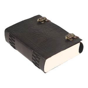 Mini Grimoire en Cuir Noir Véritable 7x10 Fait Main, Carnet Arbre de Vie et Cahier des Ombres avec Crayon - Cadeau - Product Image 2