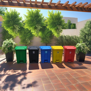 Foot Pedal Operated 70L Heavy Duty Eco-Friendly Foldable Geometry Hospital Grade Indoor/Outdoor Use Waste <b>Bin</b> - Product Image 4
