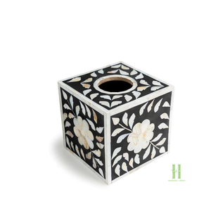 MUST-HAVING Mother of Pearl Tissue Box Cover Eco Friendly Handmade Shell Inlay Tissue Holder Decorative Tissue Box for Home - Product Image 5