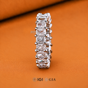 Bague de mariage en diamant de laboratoire taille radiant 0,19 carat, alliance éternelle entièrement sertie de diamants, bague de mariée, cadeau de mariage en diamant, anniversaire - Product Image 3
