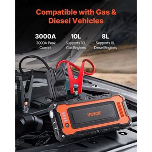Dispositivo di avviamento per auto portatile 3000A con batteria al litio 59,2wh Booster Jumper Box - Product Image 2