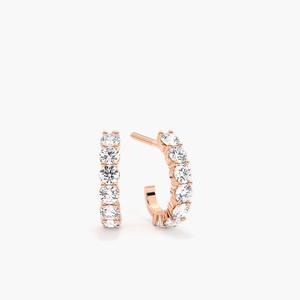 Pendientes de Aro con Diamantes Cultivados en Laboratorio, Corte Brillante, Chapados en Rodio y Oro de 14K, Certificados por IGI, Regalo de Lujo para Mujer, Aniversario o Compromiso - Product Image 1