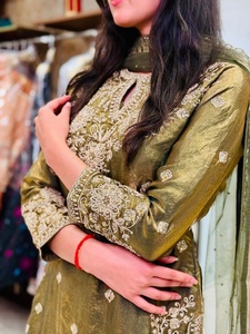 Ensemble Kurta Palazzo Dupatta pour mariage, prêt-à-porter, entièrement brodé, style Fendy, tenue ethnique indienne pour femmes - Product Image 5