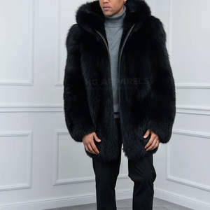 Concevez votre propre veste d'hiver pour homme avec capuche en fausse fourrure, logo personnalisable sur le devant, légère, écologique, fabriquée au Pakistan - Product Image 2