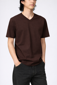 เสื้อคอวีทรงเรโทร แขนสั้น ผ้าถัก พิมพ์ลายดิจิทัล โลโก้ด้านหน้า โพลีเอสเตอร์ 100% ดีไซน์เรียบง่าย เสื้อผู้ชายลำลองทรงหลวม - Product Image 6