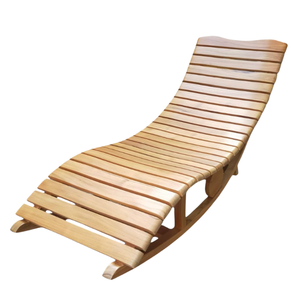 Tumbona Moderna de Madera de Teca con Listones, Silla de Exterior para Patio, Cama de Día para Hotel, Villa o Resort, Color Natural - Product Image 6