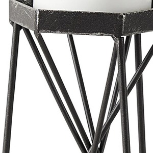 Decorative Antique Style Geometric Iron Candle Stand Black Metal Home Decoration Durable Design Home Decor - Product Image 2
