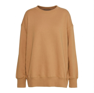 Regular Fit Full Sleeves Women's Sweatshirt Casual Style <b>Top</b> Quality Polyester/Cotton Solid Color Sweatshirt Knitted Fabric - Product Image 5