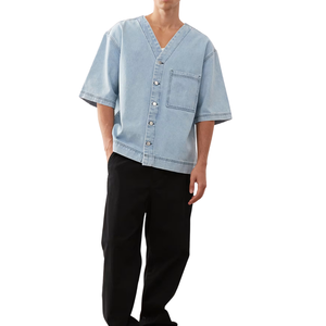 เสื้อเชิ้ตยีนส์ผู้ชาย ผ้าเดนิมใส่สบาย ขายส่ง ผ้าฝ้ายปรับแต่งได้ - Product Image 4