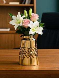 Elegant <b>Mirror</b>-Finish Gold Globe Vase Handmade Luxury Decorative Flower Pot for Office Countertop Centerpieces - Product Image 5