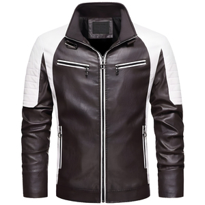 Top Hot Premium Quality Reversible Wool <b>Lined</b> Casual Polyester Winter Leather <b>Jacket</b> for Men Front Logo Waterproof Windproof - Product Image 1