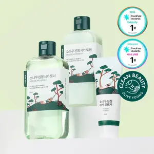 Ensemble de soins de la peau pour hommes de laboratoire rond Pine Calming Cica Toner/Lotion 2P WECHIK Lingettes nettoyantes 20P de haute qualité - Product Image 1