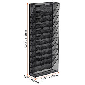 Portadocumenti da Parete in Metallo con 12 Tasche, Porta Riviste, Carta e Documenti, Armadietto a Muro di Qualità - Product Image 3