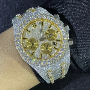 Relojes Clásicos Unisex Hechos a Mano con Diamantes Moissanite VVS1, Correa de Acero Inoxidable, Esfera Analógica Mecánica - Product Image 4