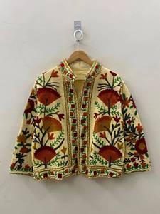 Suzani Embroidered Jacket <b>Vintage</b> Uzbek Boho <b>Coat</b> Women's Festival Jacket Short Ethnic Jacket Bohemian Outerwear - Product Image 1