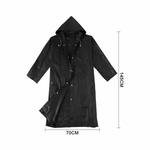 Long <b>EVA</b> Cloth Hoodie Rain Jacket Breathable Outdoor Rainwear for Hiking Travel Fishing Climbing 1PC Solid Raincoat 2026 - Product Image 3