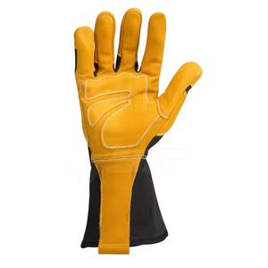 Tig Welder Work Safety Gloves <b>Fire</b> Retardant Long Leather Gloves with Anti-Cut & Heat Resistant Features for Animal Handling - Product Image 2