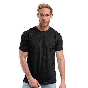 Camiseta Deportiva de Manga Corta para Hombre, 95% Algodón, 5% Elastano, Transpirable, de Secado Rápido, Lisa para Impresión de Logotipo Personalizado, Posición del Logotipo en la Parte Trasera del Cuello - Product Image 5