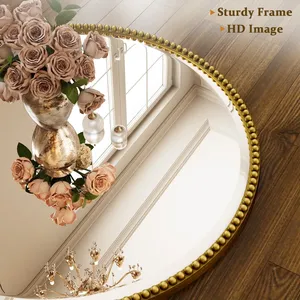 New Trending Handmade Metal Wall Mirror Luxury Elegant Accent Mirror for Modern Hotel Home Bedroom Hallway Entryway Wall <b>Decor</b> - Product Image 4