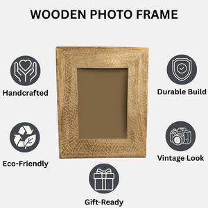 Home Wood Handmade Wooden Photo <b>Frame</b> Rectangular Horizontal Wall <b>Mount</b> Elegant Decor - Product Image 4
