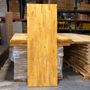 Eco Friendly Rubber Wood Butcher Block Countertop Kitchen <b>Table</b> Top Solid Wood Panel Custom Size Wholesale - Product Image 1