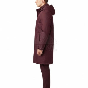 Top Selling <b>Men</b> <b>Long</b> Bench <b>Coat</b> Hooded Waterproof Lightweight <b>Winter</b> Wear Full Front Zipper Warm Padded Outdoor Casual Outerwear - Product Image 3