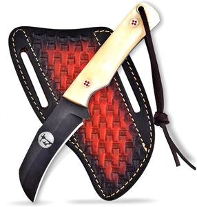 Cuchillo de Camping de Hoja Fija Forjado en Acero al Carbono con Espiga de Halcón, Mango Ergonómico de Hueso de Camello, para Caza y Supervivencia al Aire Libre, ODM/OEM - Product Image 1