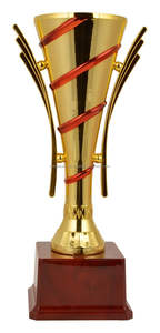 Trofeo de Estilo Lujoso, Copa de Fibra Dorada con Acabado de Franja Dorada, Premio Decorativo para Eventos Deportivos y Reconocimiento Corporativo - Product Image 5