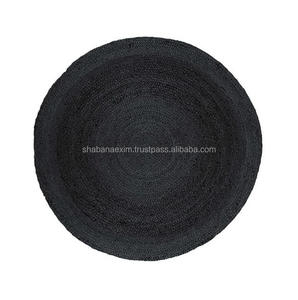 Alfombra Redonda de Yute Trenzada a Mano, Color Sólido, Base Antideslizante, Lavable, para Viajes, Campamentos, Sala de Estar, Estilo Bohemio - Product Image 6