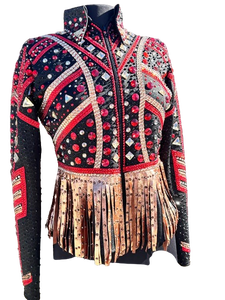 Luxury <b>Rhinestone</b> Western Rodeo <b>Jacket</b> for Cowgirl Horse Show Riding and Equestrian Competition - Product Image 1