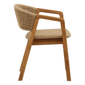 Chaise en bois massif de qualité supérieure avec assise artisanale tressée à la main, mobilier scandinave minimaliste pour restaurant, café et hôtellerie - Product Image 3