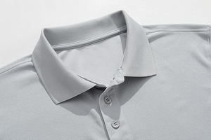Polo en maille gaufrée à manches courtes gris pour homme, décontracté, couleur unie, respirant, coupe classique, 100% polyester - Product Image 4
