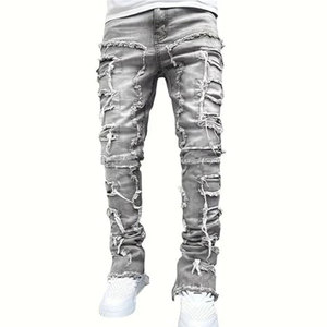 Pantalones de Lona para Hombre, a la Moda, Transpirables, Ligeros, de Cintura Media, Material Elástico, Elegantes, para Uso Diario Informal - Product Image 1
