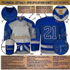 Premium Custom Winter Ice Hockey Jersey Wholesale Professional Team Uniform Breathable Quick Dry Heat-Transfer Printed 100% - Product Image 2