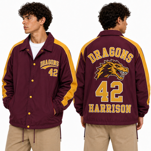 2026 <b>Men's</b> Satin Coach <b>Jacket</b> Windproof Breathable College <b>Bomber</b> <b>Jacket</b> Lightweight Streetwear Coaching Line Outerwear - Product Image 1