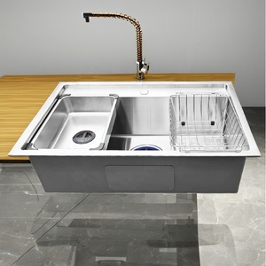 อ่างล้างจานครัวแบบหลุมเดียวทรงสี่เหลี่ยม รุ่น SB 8050 ผลิตจากสแตนเลสขัดเงา ผลิตในเวียดนาม รับประกัน 3 ปี ราคาดีมาก - Product Image 3