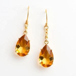 Pendientes colgantes de plata de ley 925 chapados en oro de 18 quilates, joyería de moda elegante para mujeres y niñas - Product Image 2