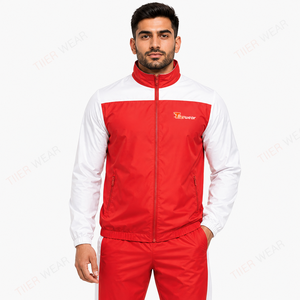 Ensemble de survêtement de course pour homme, coupe-vent, léger, respirant, tissu résistant au vent, veste zippée intégrale et pantalon assorti, deux pièces - Product Image 4