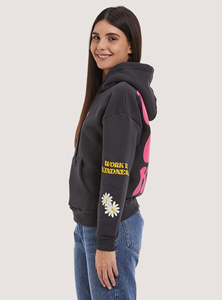 Sudadera con capucha unisex de algodón grueso de 450 g/m² con estampado 3D en relieve para mujer, estilo urbano, personalizada por el fabricante. - Product Image 3