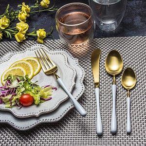 Gold Plated Mirror Polished Full Simplicity Long Handle Tableware Cutlery Stainless Steel Knife Fork Silverware Cutlery - Product Image 2