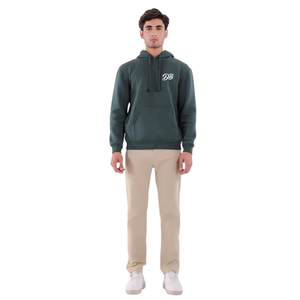 Sweat-shirt à capuche vert foncé personnalisé avec logo pour femme, en molleton épais, avec cordon de serrage, style streetwear, vente en gros - Product Image 1