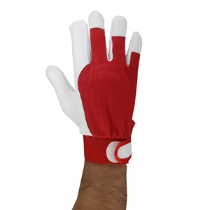 Grain Leather Red & White Color Gardening Assembly Safety Work Industrial <b>Gloves</b> Good Quality Material Made Soft <b>Driver</b> <b>Gloves</b> - Product Image 5
