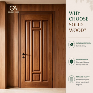 Puerta Interior de Madera Sólida Tradicional GA-12S, Panel Moldeado para Proyectos Residenciales, Directo de Fábrica - Product Image 2