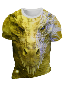T-shirt homme imprimé dragon 3D, été, décontracté, streetwear, manches courtes, sport, mode urbaine. - Product Image 1