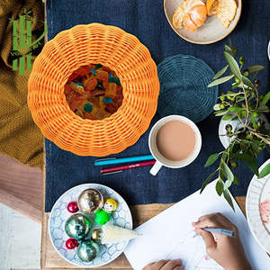 Cesta de Juguetes Ecológica de Bambú en Forma de Calabaza Blanca y Naranja para Bebés - Product Image 3