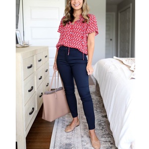 กางเกงชิโน่ผู้หญิงแบบทางการ พิมพ์โลโก้ได้ ทรงตรง ขาตรง ผ้าฝ้าย 100% ระบายอากาศได้ดี เอวยางยืด จากซัพพลายเออร์บังกลาเทศ เหมาะสำหรับฤดูหนาว - Product Image 1