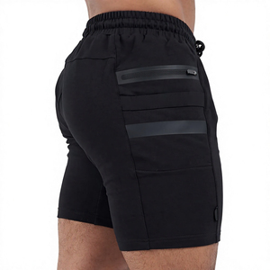 กางเกงขาสั้นเบอร์มิวด้าผ้าฝ้ายสีเขียวมะกอกสำหรับผู้ชาย เอวกลาง มีเชือกผูก กระเป๋าหน้า สไตล์ลำลอง ระบายอากาศ แห้งเร็ว ผ้าถัก - Product Image 1