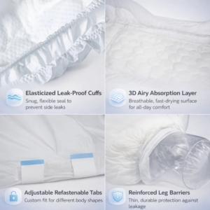 Pannoloni per Incontinenza Adulti Usa e Getta Ultra Spessi Super Assorbenti Unisex per Anziani OEM ODM Etichetta Privata Produzione all'Ingrosso - Product Image 2