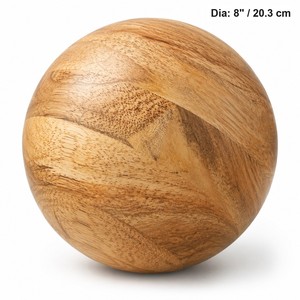 Handcrafted Mango <b>Wood</b> Sphere 8" Natural Decorative <b>Ball</b> Wholesale | Aqdus Saleem - Product Image 1